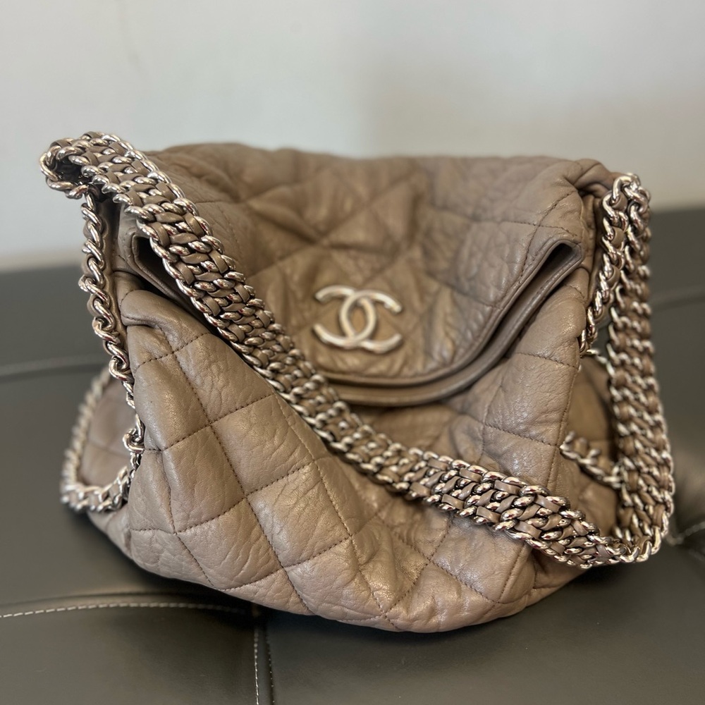 Taupe Chanel Vintage handbag